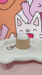 Basket of Buns Fidget Toy Cute Steamed Bun Shape Click Stress Relief Keychain Portable Anti-Anxiety Sensory Decompression Toy