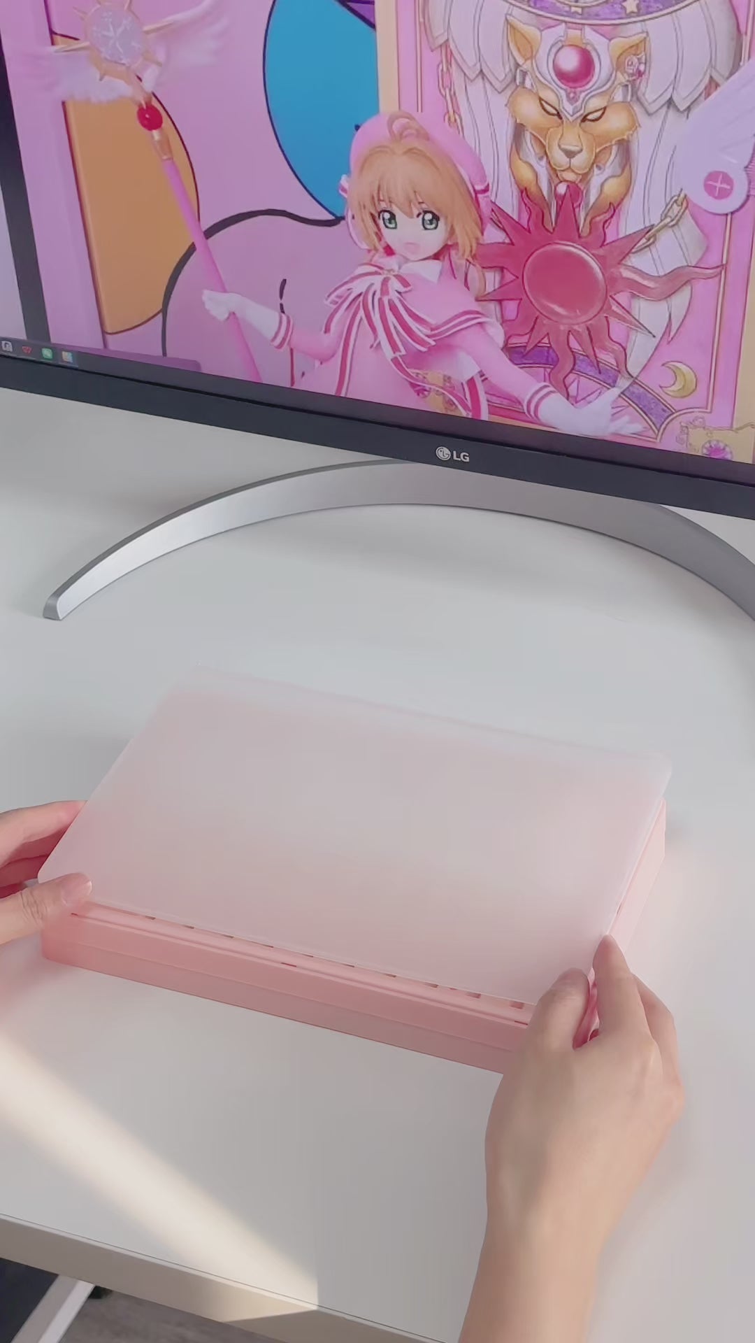 Cherry Blossom Gradient PBT Keycap Set, 132 Keys Dye-Sublimated Pink/White Keycaps for Mechanical Keyboards