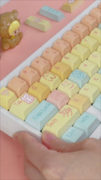 Cute Pastel Animal Keycap Set - PBT Dye-Sub Keycaps for Mechanical Keyboards