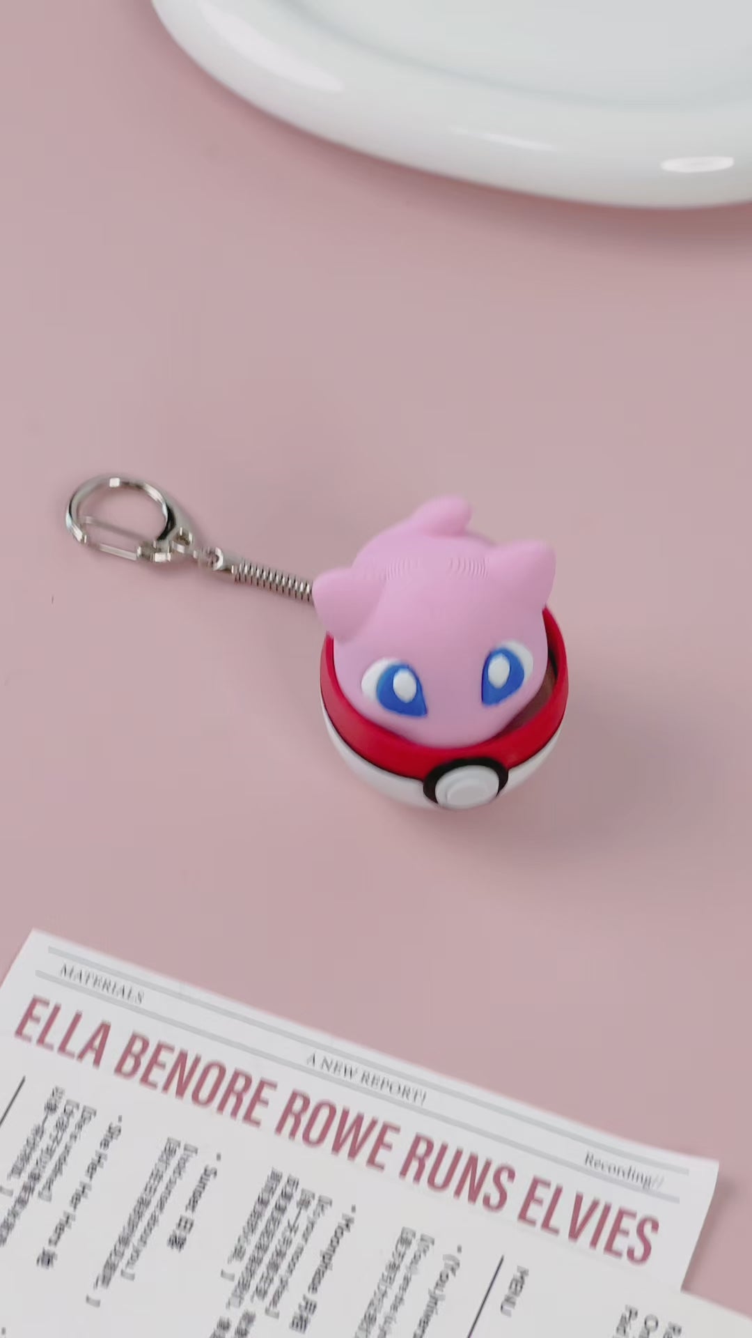 Poké Ball Mew Fidget Toy Anime Cartoon Click Stress Relief Keychain Cute Sensory Decompression Toy